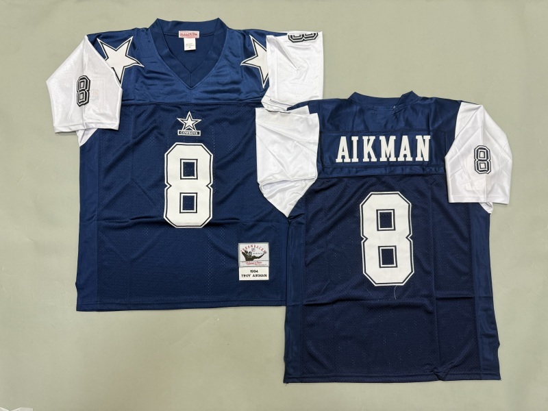 Men 2025 Nike Dallas Cowboys #8 Aikman Blue Throwback Limited NFL Jersey 003->dallas cowboys->NFL Jersey